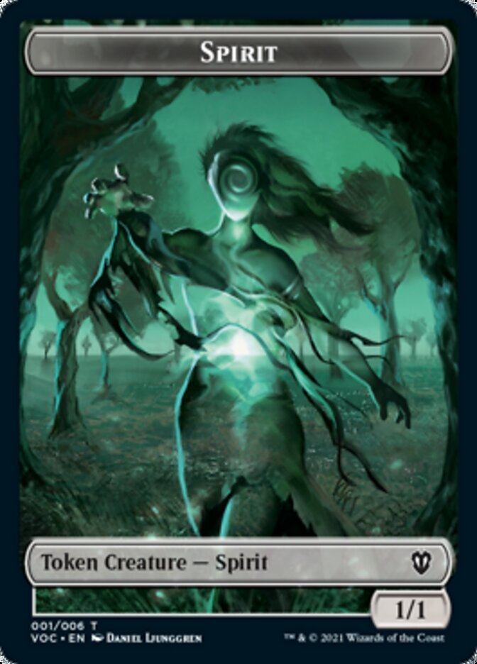 Spirit (001) // Spirit (002) Double-Sided Token [Innistrad: Crimson Vow Commander Tokens] | Lots Moore NSW