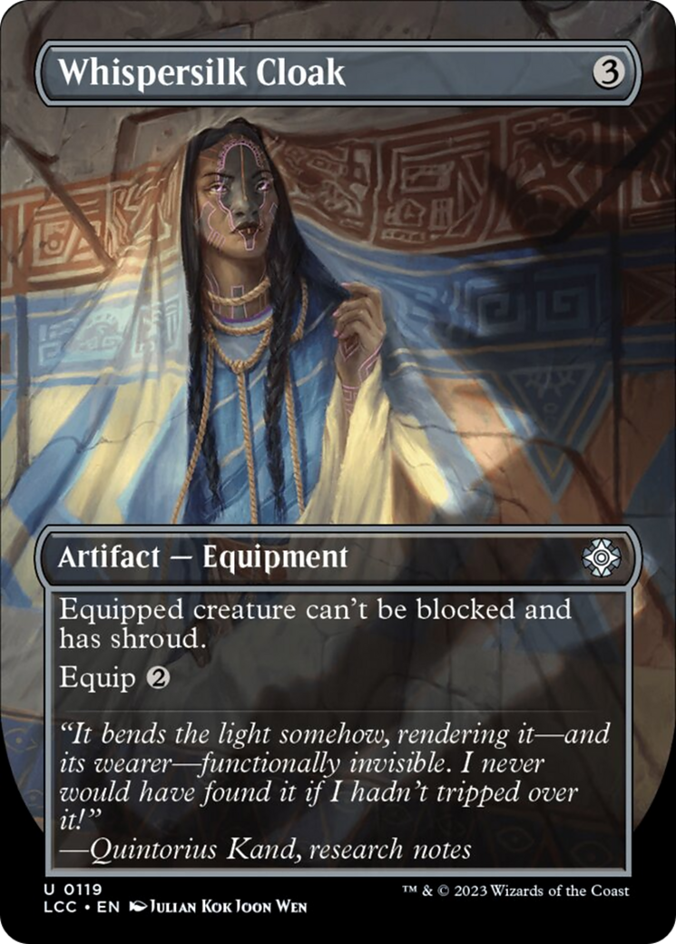 Whispersilk Cloak (Borderless) [The Lost Caverns of Ixalan Commander] | Lots Moore NSW