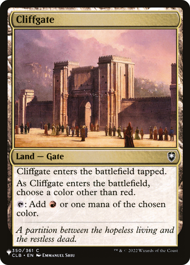 Cliffgate [The List] | Lots Moore NSW