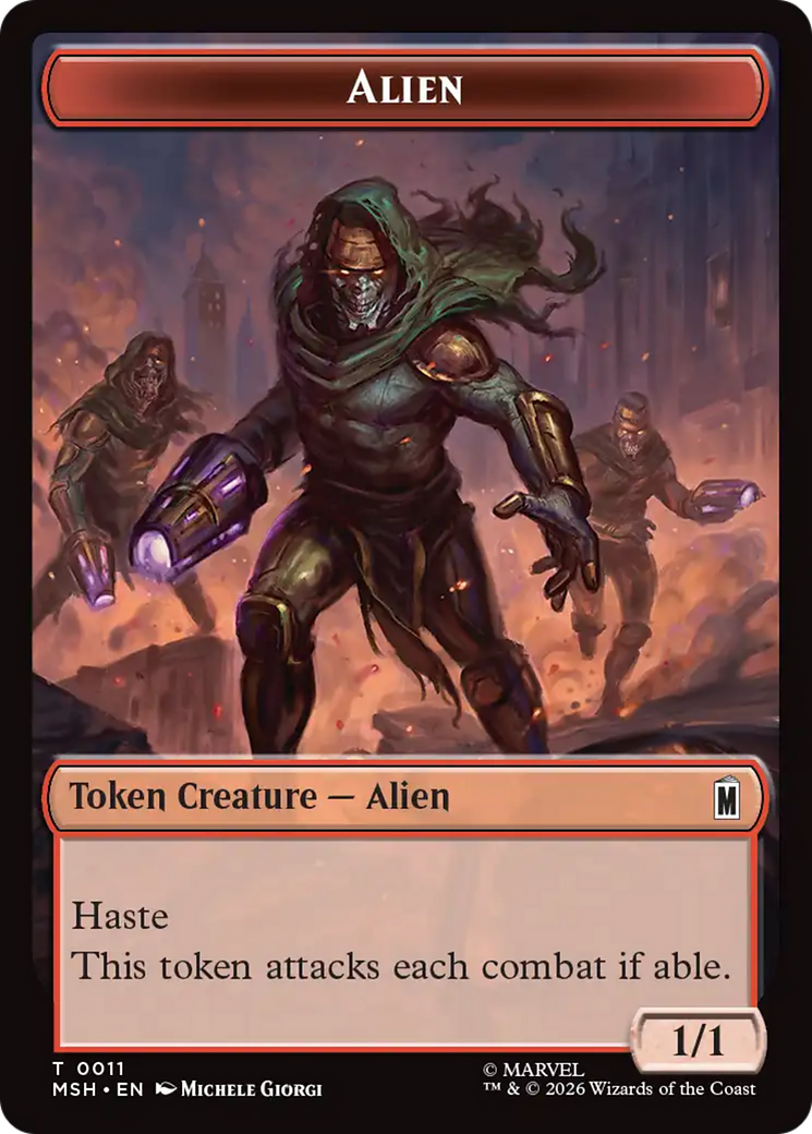 Wall // Alien Double-Sided Token [Marvel Super Heroes Tokens] | Lots Moore NSW