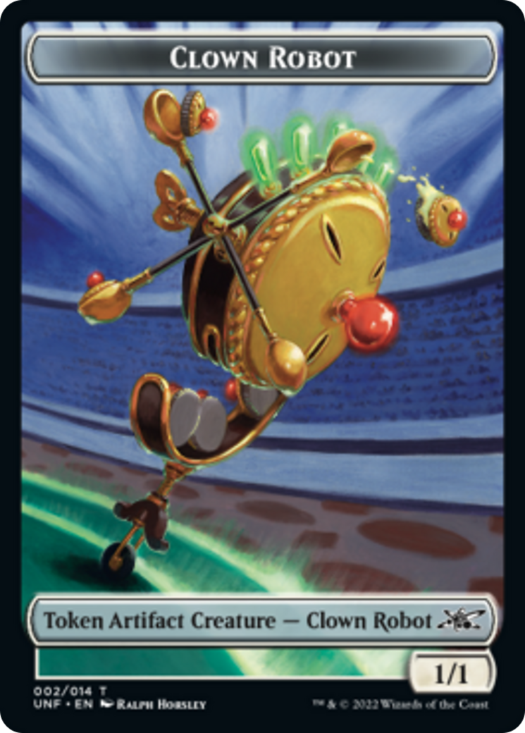 Clown Robot (002) // Food (010) Double-Sided Token [Unfinity Tokens] | Lots Moore NSW