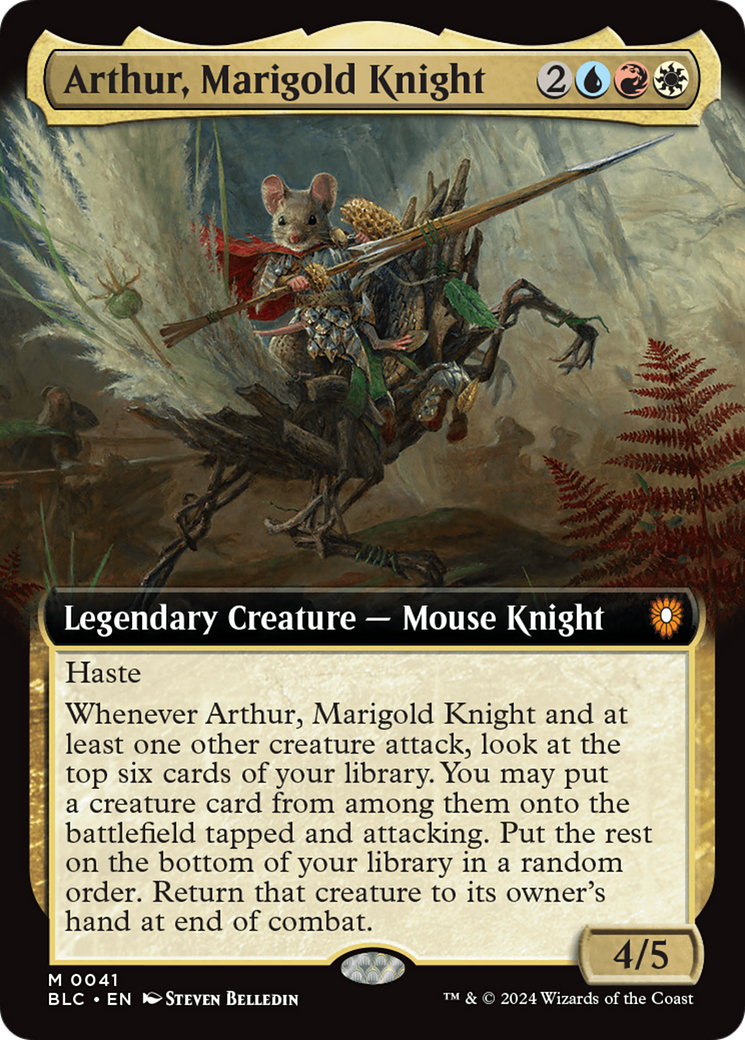 Arthur, Marigold Knight (Extended Art) [Bloomburrow Commander] | Lots Moore NSW