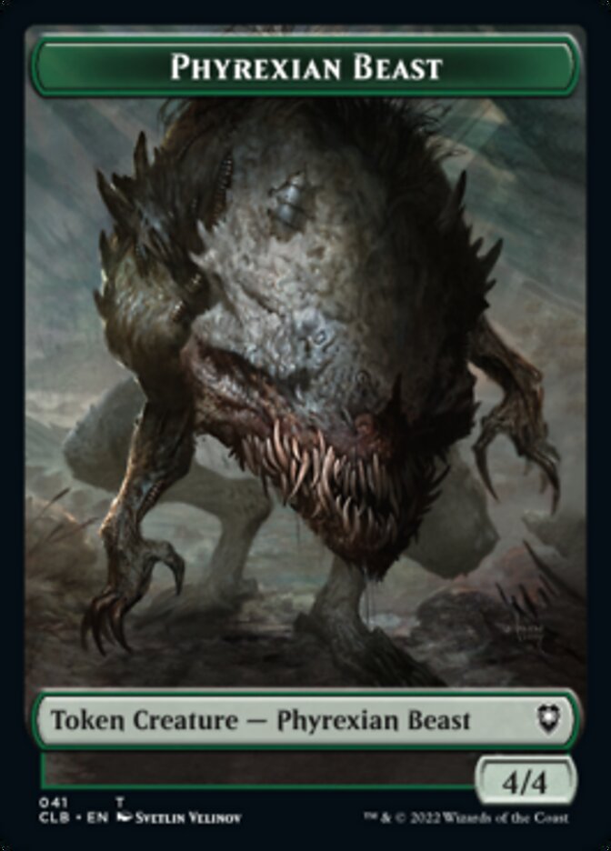 Phyrexian Beast // Wurm Double-Sided Token [Commander Legends: Battle for Baldur's Gate Tokens] | Lots Moore NSW