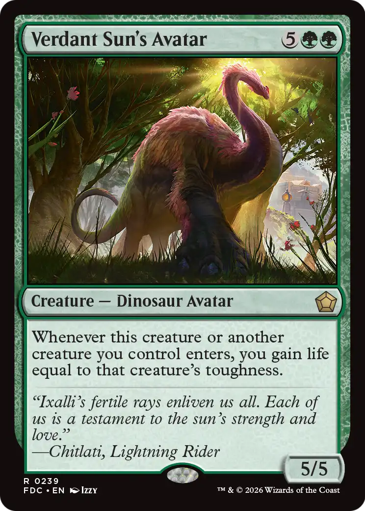Verdant Sun's Avatar [Foundations Commander] | Lots Moore NSW
