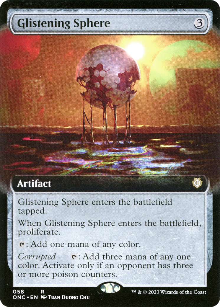 Glistening Sphere (Extended Art) [Phyrexia: All Will Be One Commander] | Lots Moore NSW