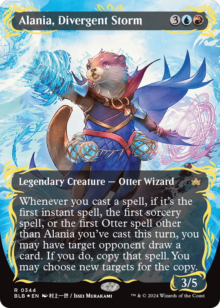 Alania, Divergent Storm (Borderless) (Raised Foil) [Bloomburrow] | Lots Moore NSW
