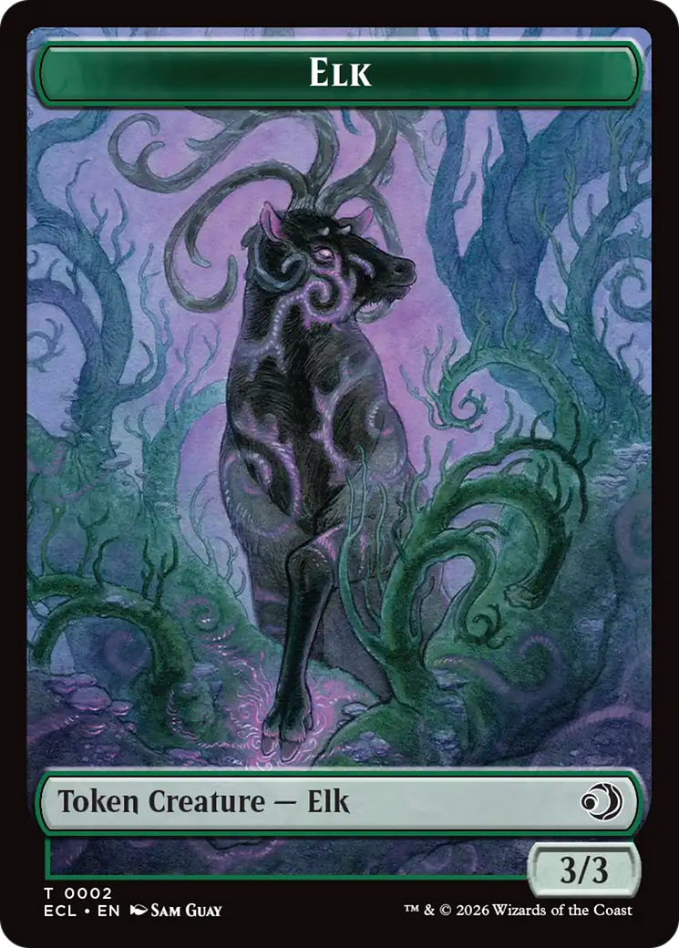 Elk // Emblem - Oko, Shadowmoor Scion Double-Sided Token [Lorwyn Eclipsed Tokens] | Lots Moore NSW