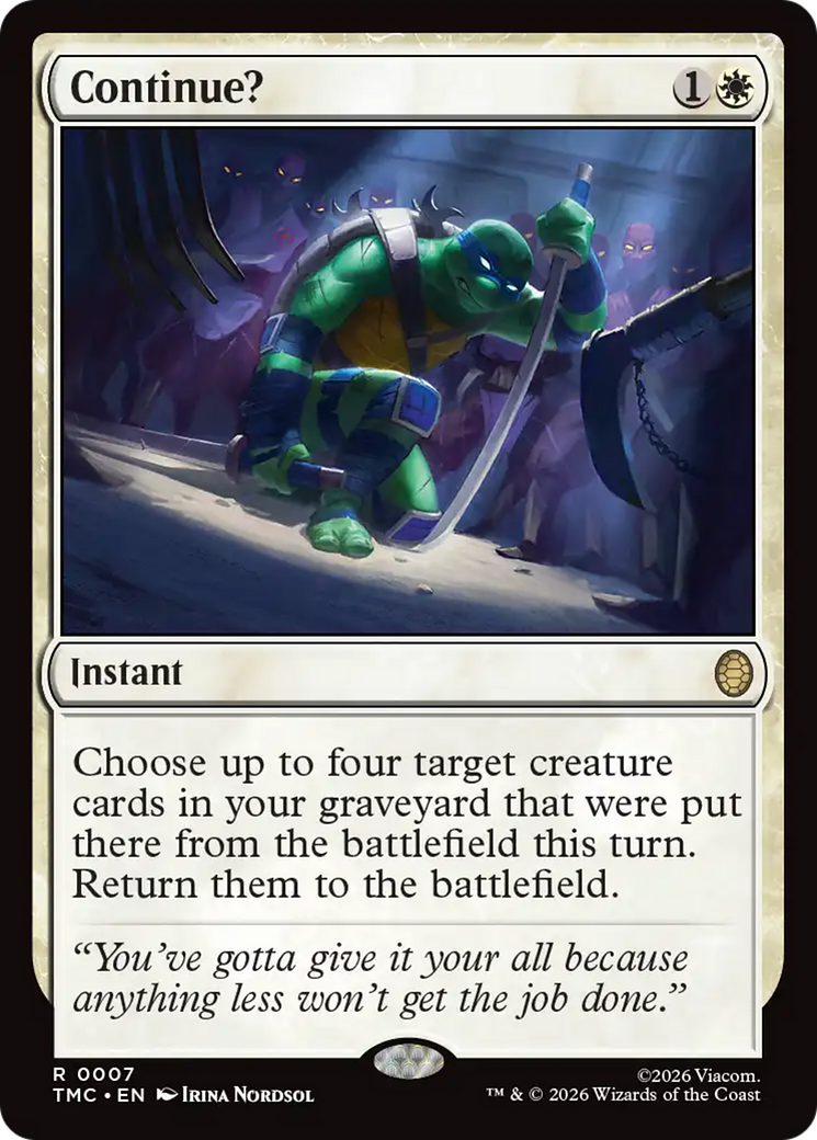 Continue? [Teenage Mutant Ninja Turtles Commander] | Lots Moore NSW