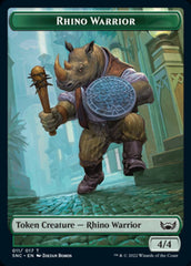 Cat // Rhino Warrior Double-Sided Token [Streets of New Capenna Tokens] | Lots Moore NSW