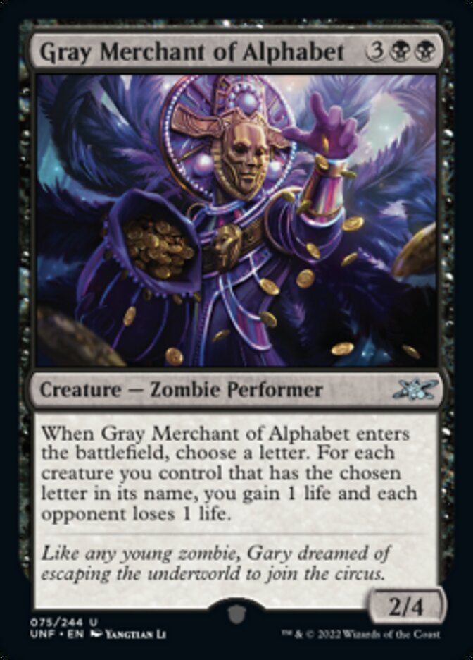 Gray Merchant of Alphabet [Unfinity] | Lots Moore NSW