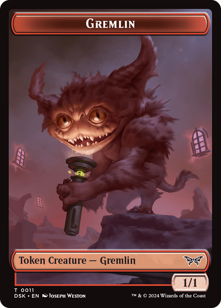Glimmer // Gremlin Double-Sided Token [Duskmourn: House of Horror Tokens] | Lots Moore NSW