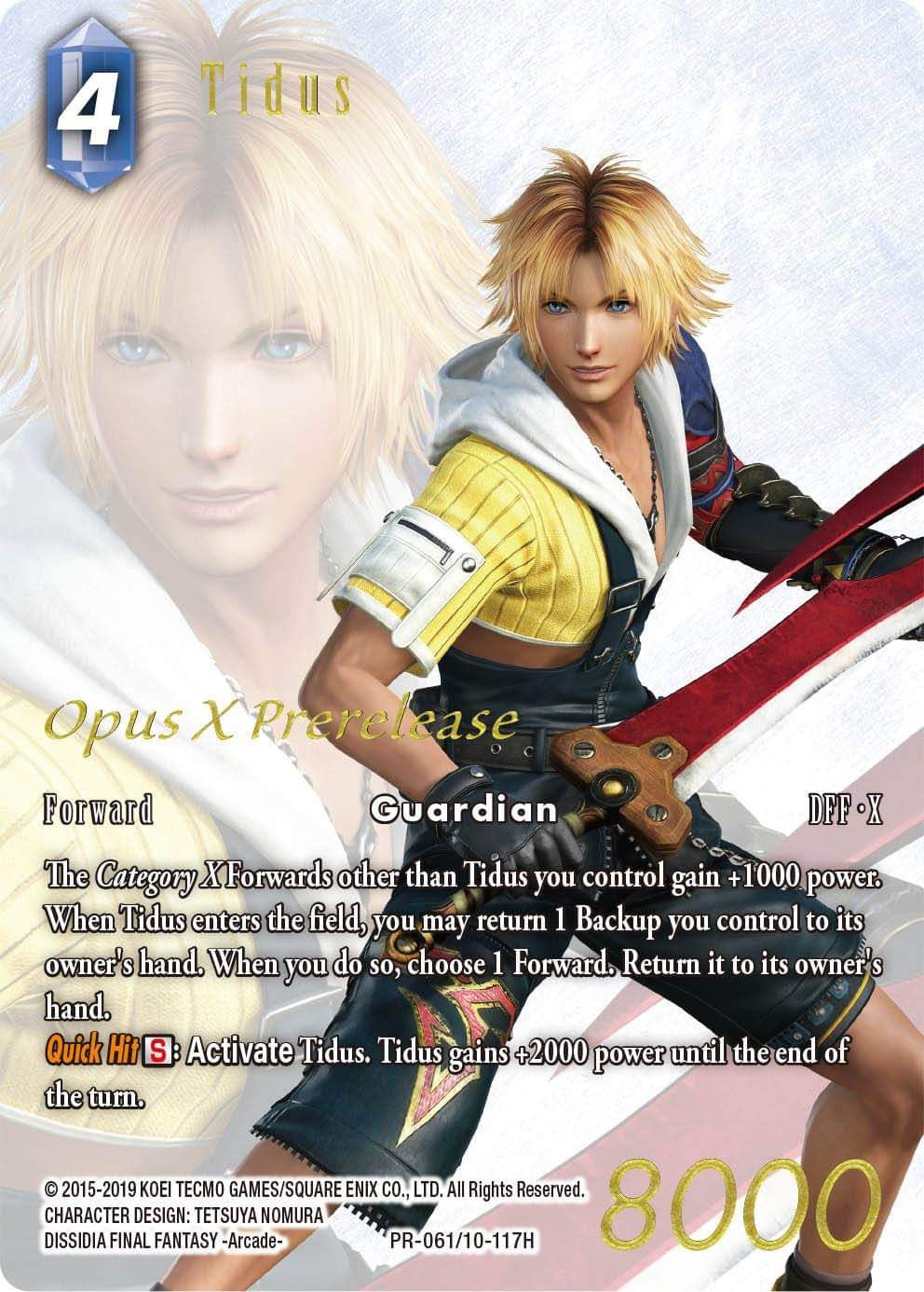 Tidus [Opus X Promo Cards] | Lots Moore NSW