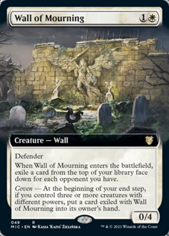 Wall of Mourning (Extended Art) [Innistrad: Midnight Hunt Commander] | Lots Moore NSW