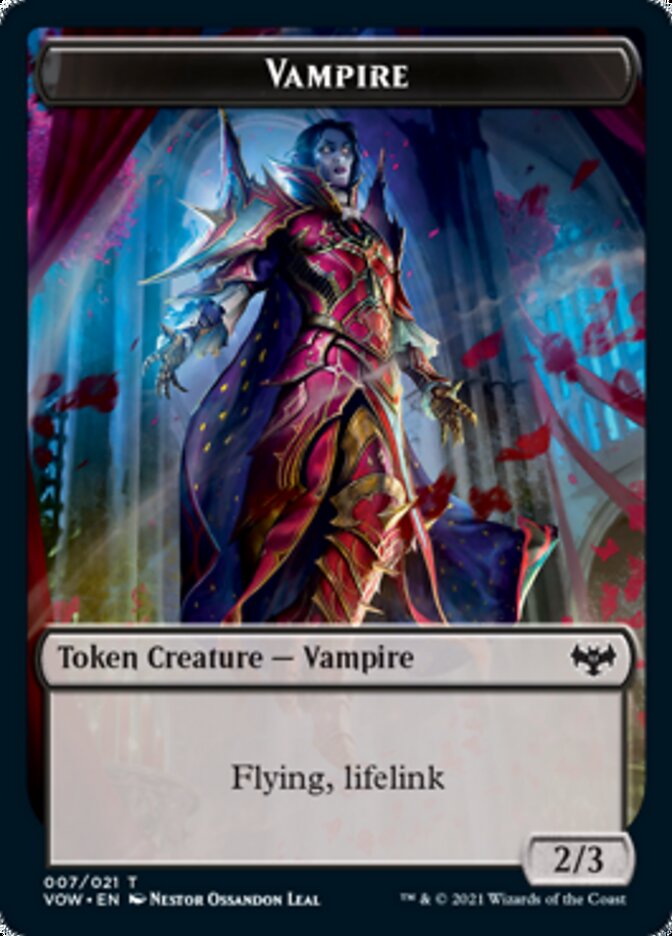 Human (001) // Vampire (007) Double-Sided Token [Innistrad: Crimson Vow Tokens] | Lots Moore NSW