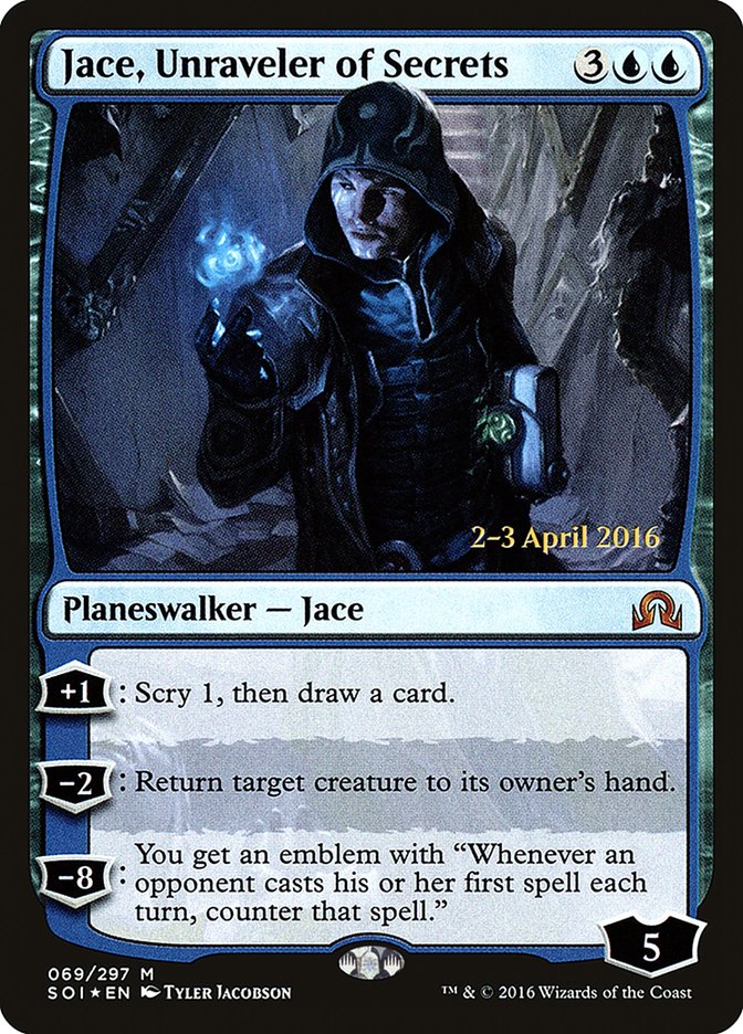 Jace, Unraveler of Secrets [Shadows over Innistrad Prerelease Promos] | Lots Moore NSW