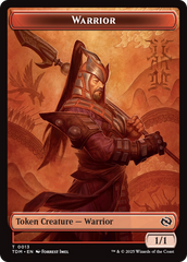 Dragon (0011) // Warrior Double-Sided Token [Tarkir: Dragonstorm Tokens] | Lots Moore NSW