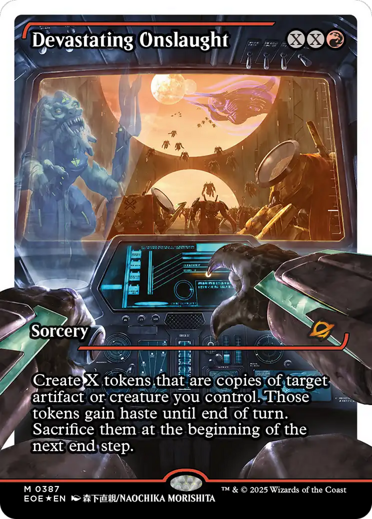 Devastating Onslaught (0387) (Showcase) (Fracture Foil) [Edge of Eternities] | Lots Moore NSW