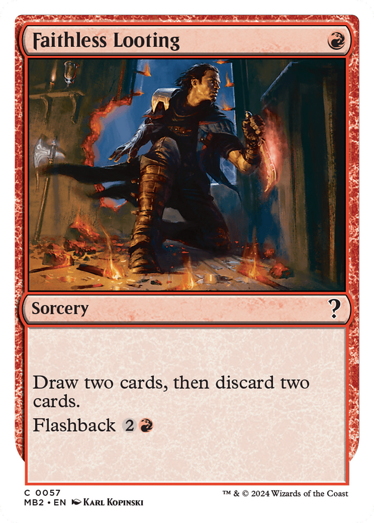 Faithless Looting (White Border) [Mystery Booster 2] | Lots Moore NSW