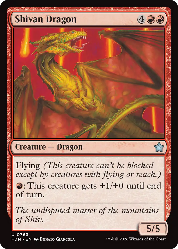 Shivan Dragon (0763) [Foundations] | Lots Moore NSW