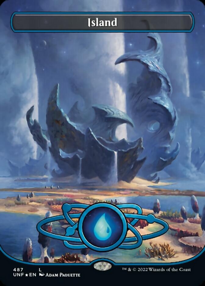 Island (487) (Planetary Space-ic Land) (Galaxy Foil) [Unfinity] | Lots Moore NSW