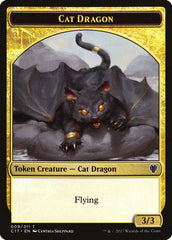 Gold // Cat Dragon Double-Sided Token [Commander 2017 Tokens] | Lots Moore NSW