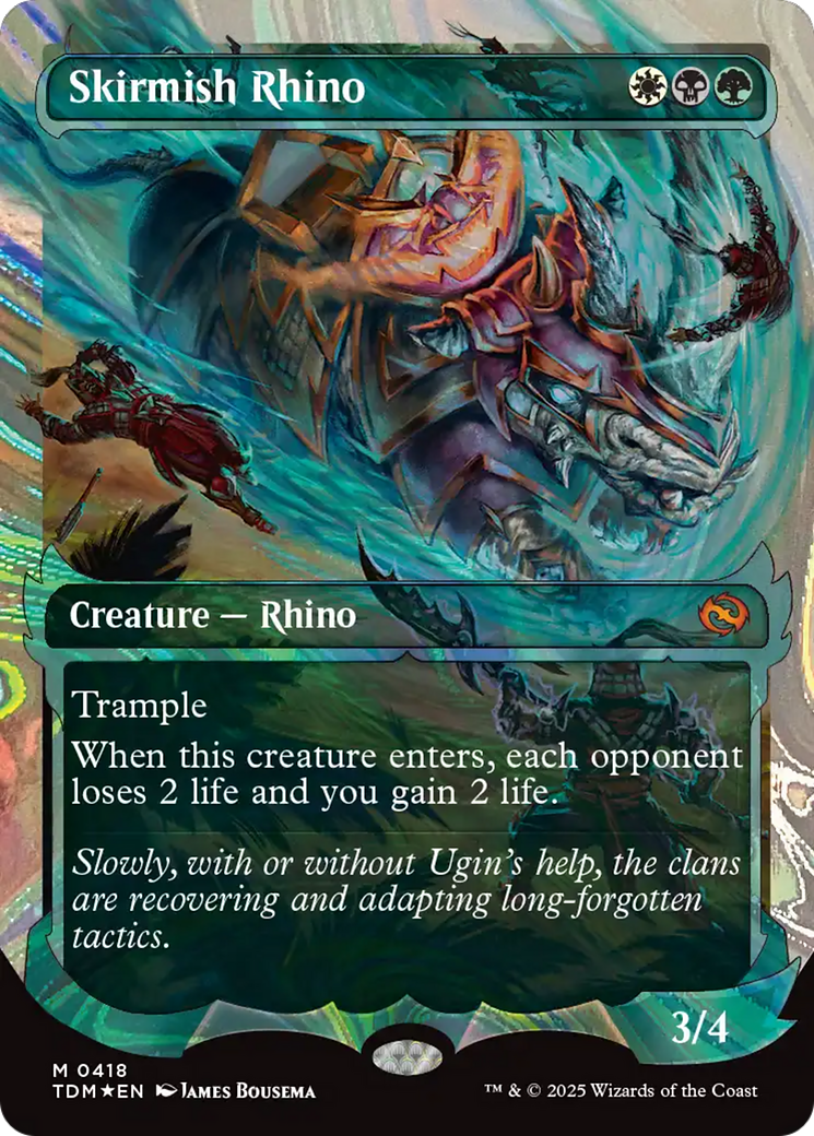 Skirmish Rhino (0418) (Showcase) (Halo Foil) [Tarkir: Dragonstorm] | Lots Moore NSW