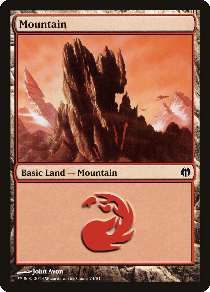 Mountain (74) [Duel Decks: Heroes vs. Monsters] | Lots Moore NSW