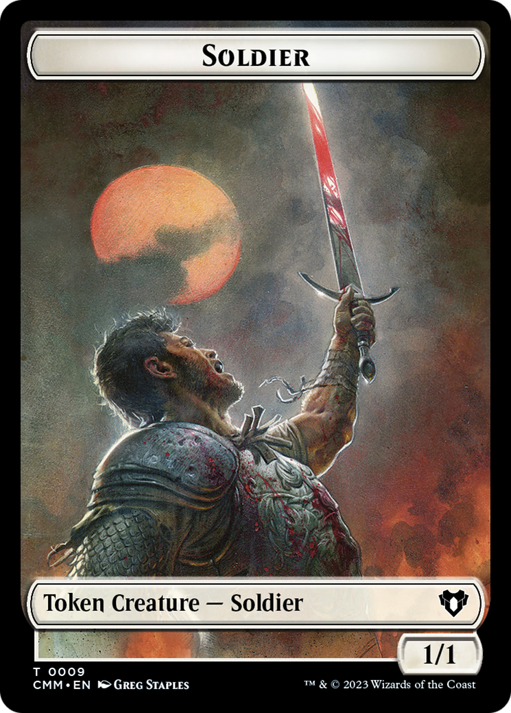 Soldier // Elephant Double-Sided Token [Commander Masters Tokens] | Lots Moore NSW