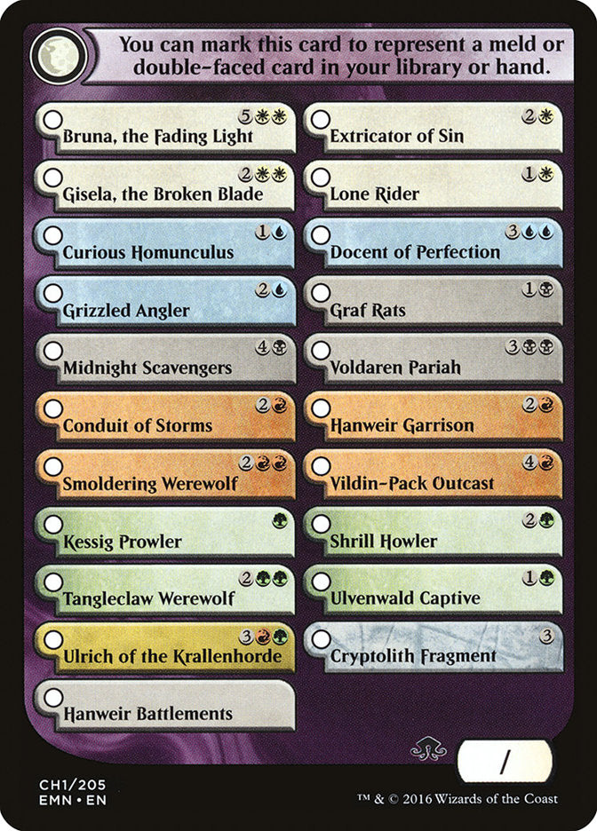 Eldritch Moon Checklist [Eldritch Moon Tokens] | Lots Moore NSW
