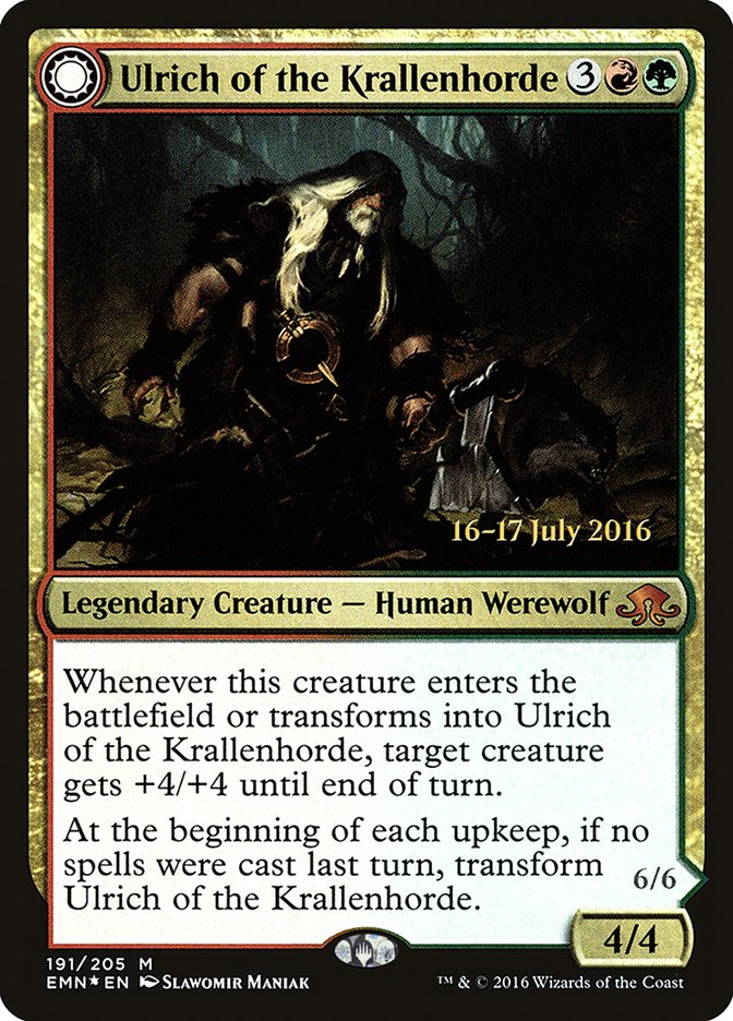 Ulrich of the Krallenhorde // Ulrich, Uncontested Alpha [Eldritch Moon Prerelease Promos] | Lots Moore NSW
