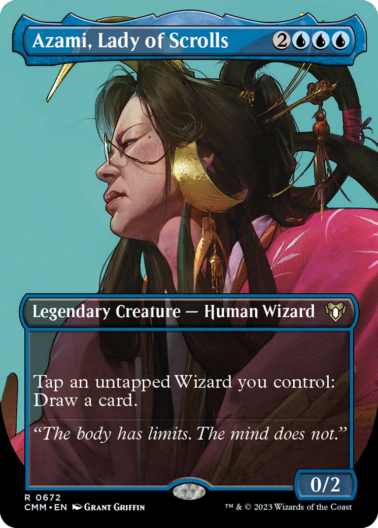 Azami, Lady of Scrolls (Borderless Profile) [Commander Masters] | Lots Moore NSW