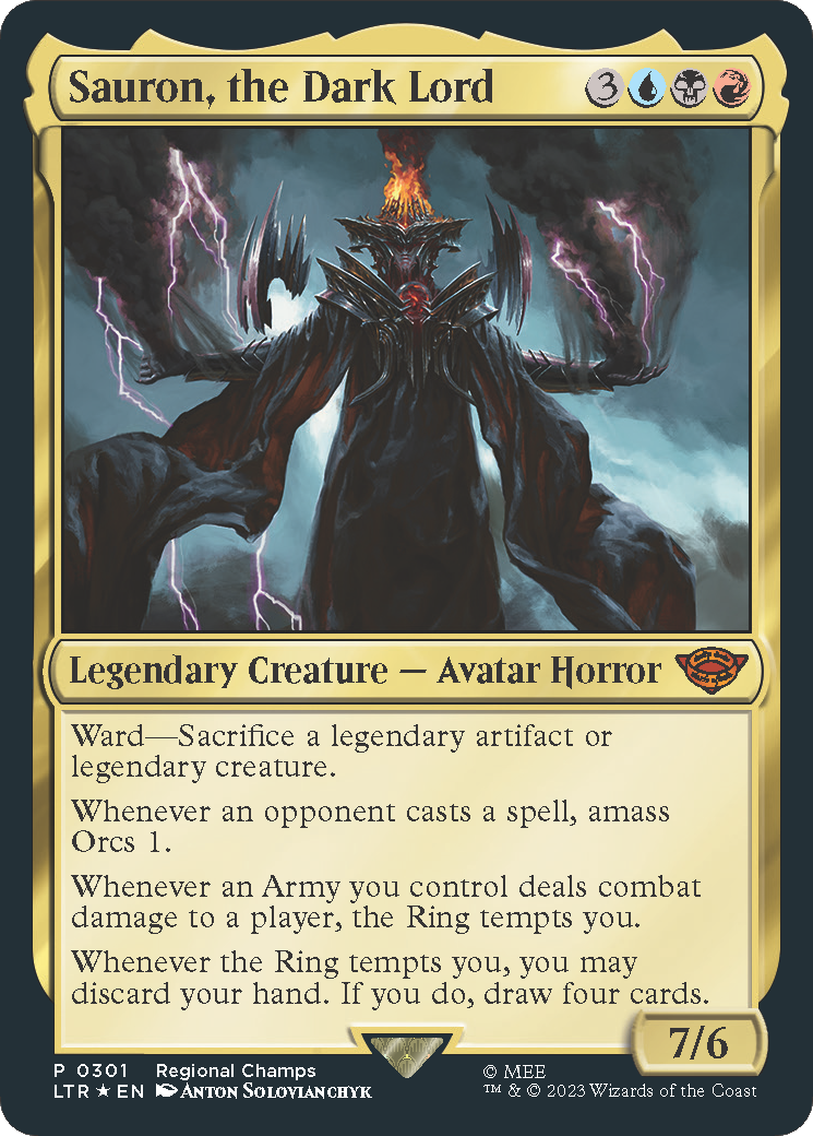 Sauron, the Dark Lord (Regional Champs) [Pro Tour Promos] | Lots Moore NSW
