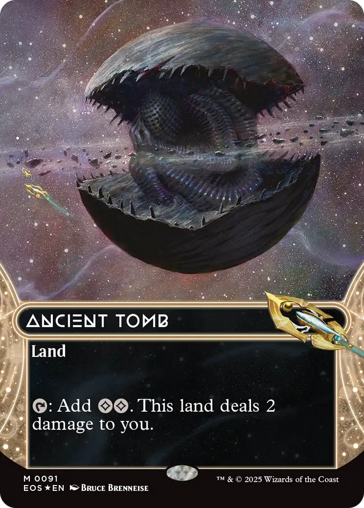Ancient Tomb (0091) (Borderless) (Galaxy Foil) [Edge of Eternities] | Lots Moore NSW