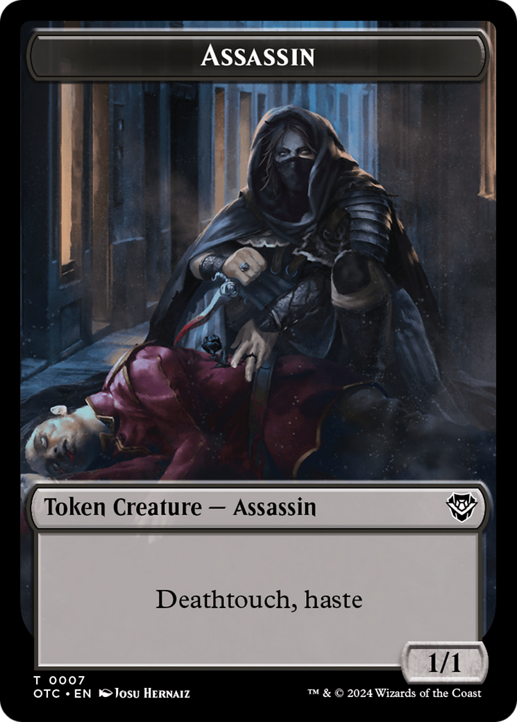 Assassin // Food Double-Sided Token [Outlaws of Thunder Junction Commander Tokens] | Lots Moore NSW