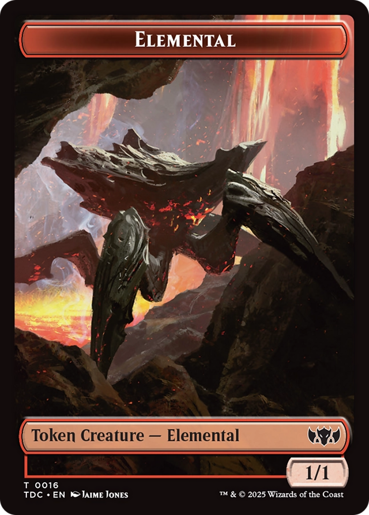 Elemental (0016) // Gold Double-Sided Token [Tarkir: Dragonstorm Commander Tokens] | Lots Moore NSW