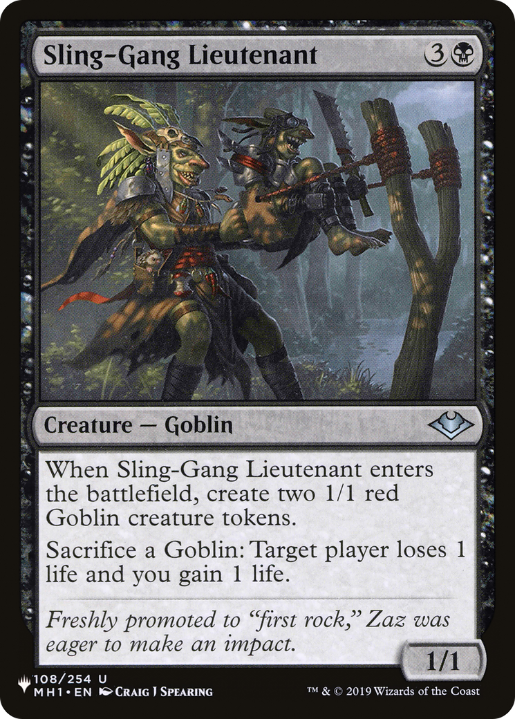 Sling-Gang Lieutenant [The List] | Lots Moore NSW