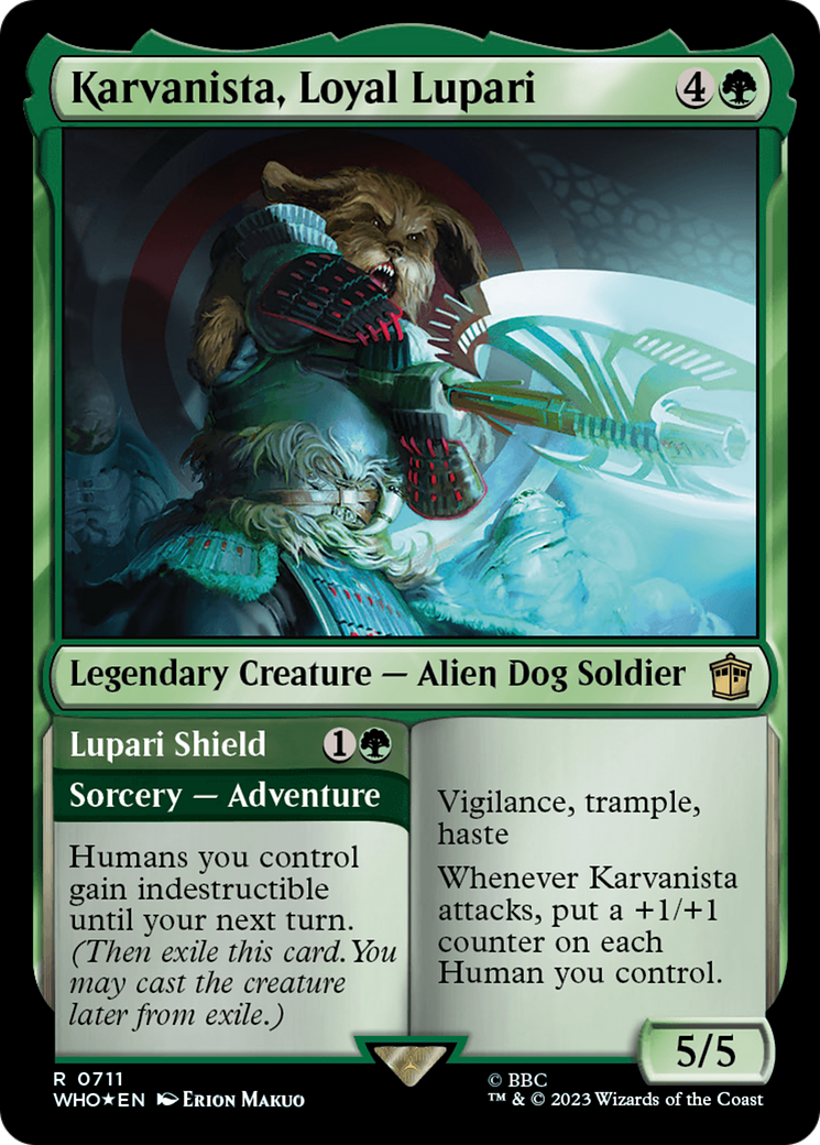 Karvanista, Loyal Lupari // Lupari Shield (Surge Foil) [Doctor Who] | Lots Moore NSW