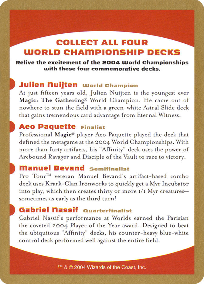 2004 World Championships Ad [World Championship Decks 2004] | Lots Moore NSW