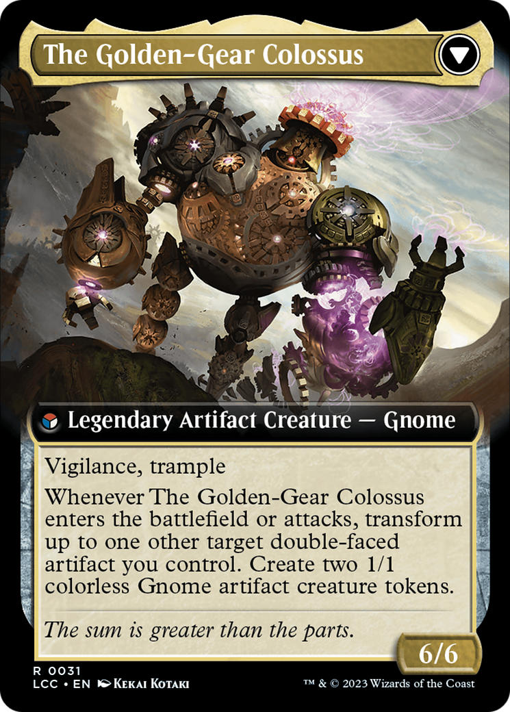 Tetzin, Gnome Champion // The Golden-Gear Colossus (Extended Art) [The Lost Caverns of Ixalan Commander] | Lots Moore NSW