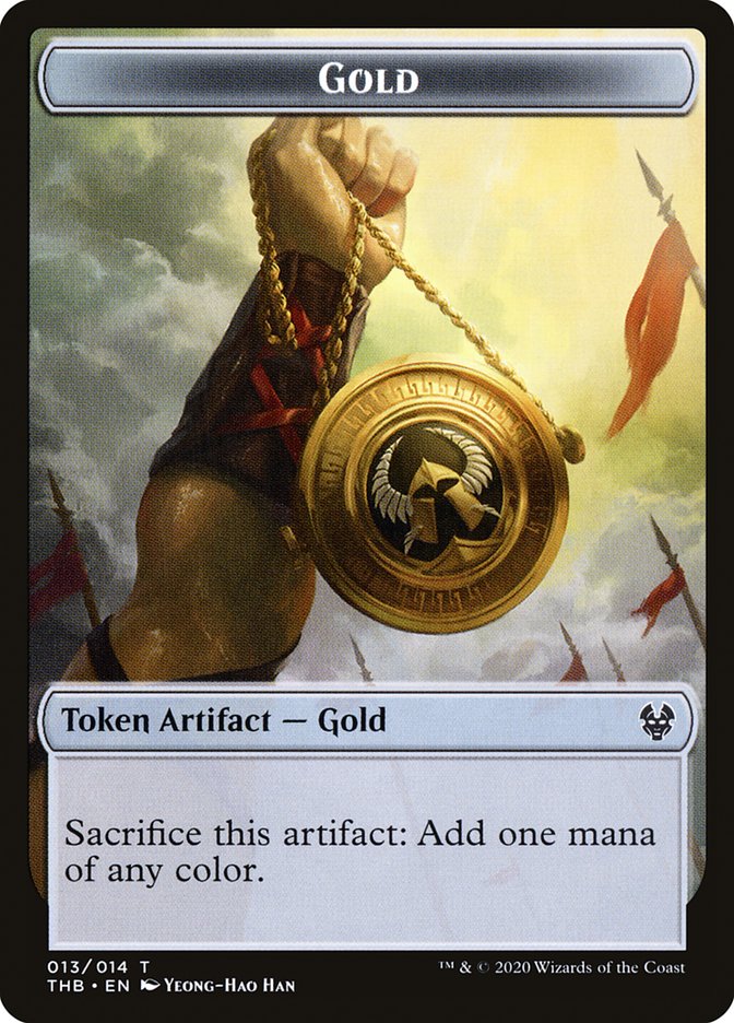 Human Soldier // Gold Double-Sided Token [Theros Beyond Death Tokens] | Lots Moore NSW
