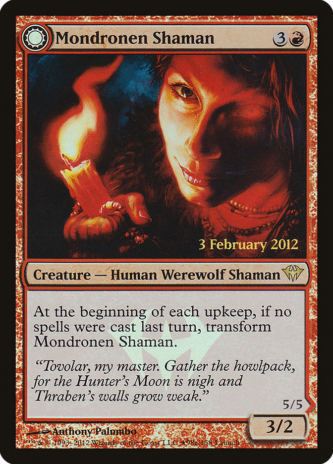 Mondronen Shaman // Tovolar's Magehunter (Launch) [Dark Ascension Promos] | Lots Moore NSW