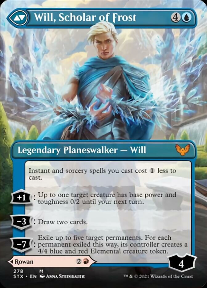 Rowan, Scholar of Sparks // Will, Scholar of Frost (Borderless) [Strixhaven: School of Mages] | Lots Moore NSW