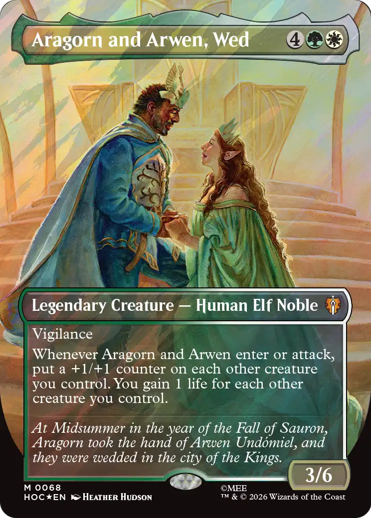 Aragorn and Arwen, Wed (Borderless) (Surge Foil) [The Hobbit] | Lots Moore NSW