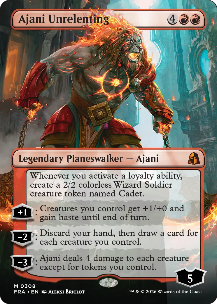 Ajani Unrelenting (Borderless) [Reality Fracture] | Lots Moore NSW