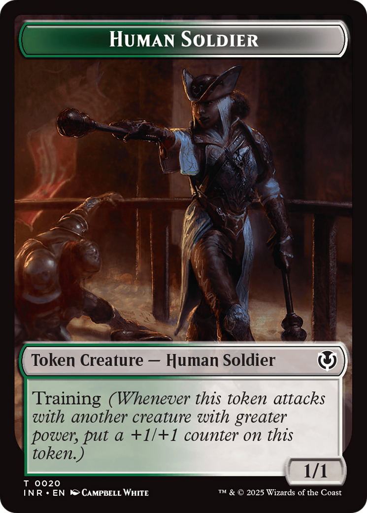 Human Soldier (0020) // Emblem - Tamiyo, Field Researcher Double-Sided Token [Innistrad Remastered Tokens] | Lots Moore NSW