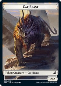 Cat Beast // Construct Double-Sided Token [Zendikar Rising Tokens] | Lots Moore NSW