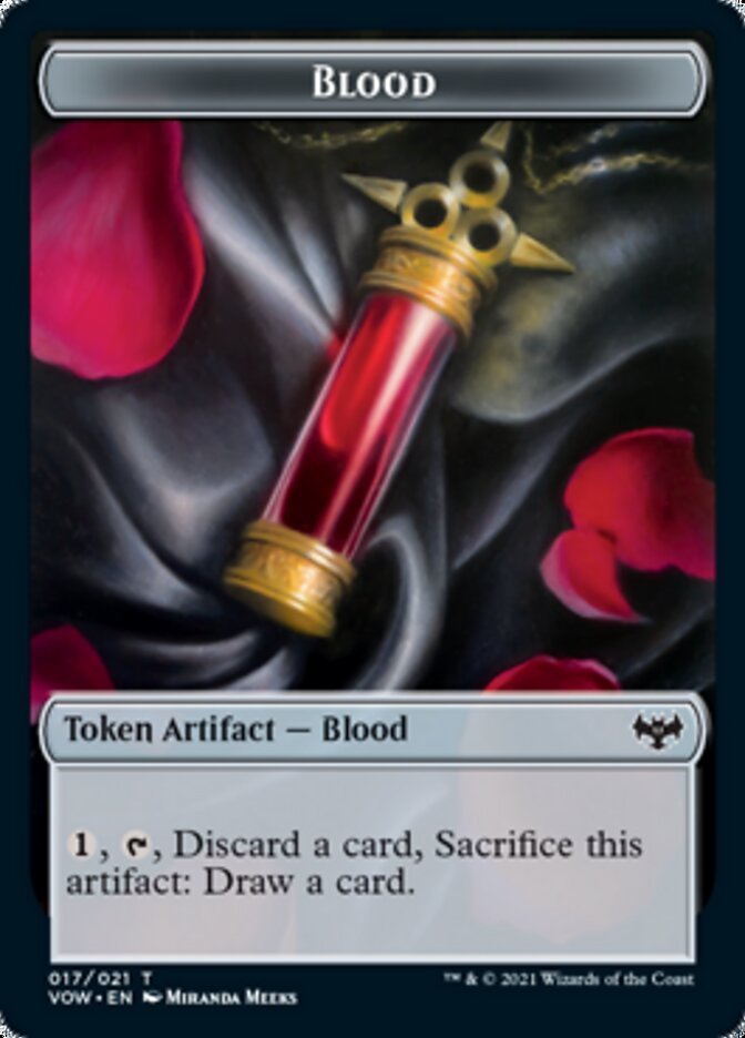 Blood // Chandra, Dressed to Kill Emblem Double-Sided Token [Innistrad: Crimson Vow Tokens] | Lots Moore NSW