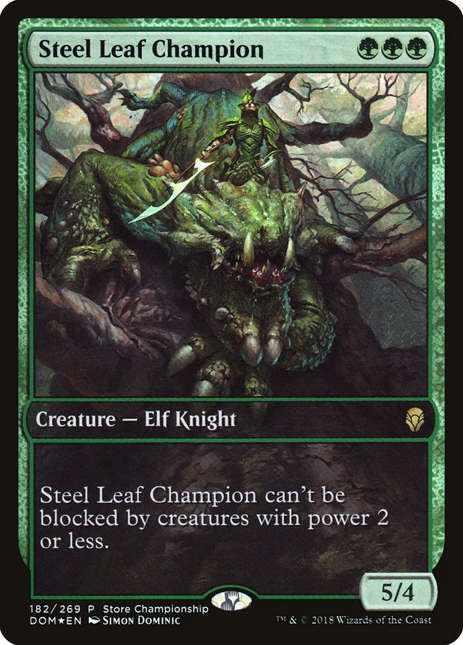 Steel Leaf Champion (Store Championship) (Full Art) [Dominaria Promos] | Lots Moore NSW