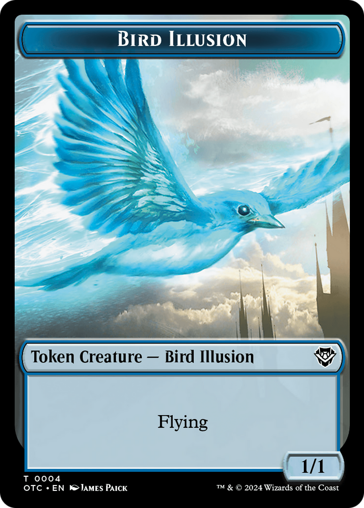 Dragon Elemental // Bird Illusion Double-Sided Token [Outlaws of Thunder Junction Commander Tokens] | Lots Moore NSW