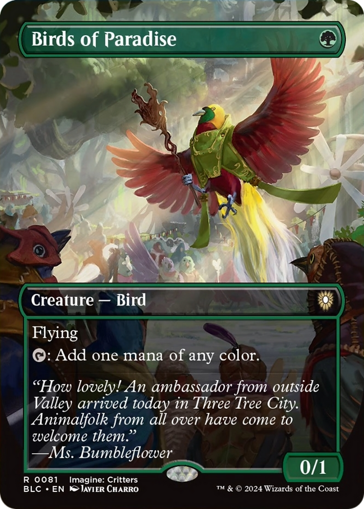 Birds of Paradise (Borderless) [Bloomburrow Commander] | Lots Moore NSW